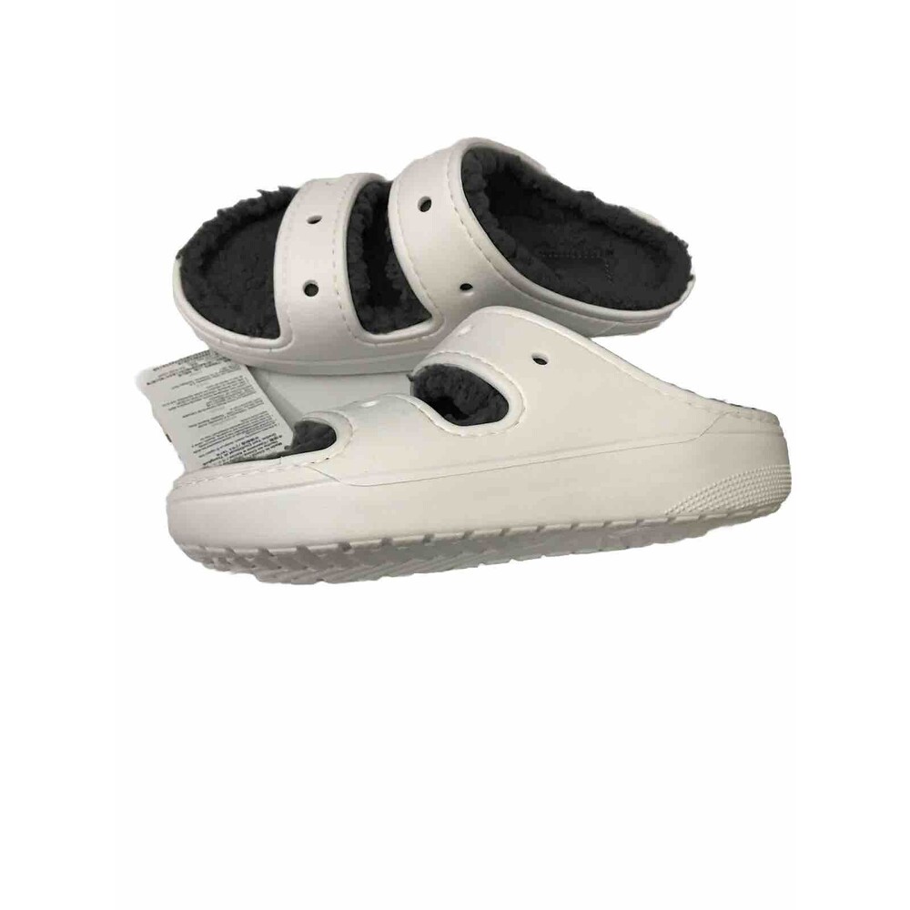 Crocs Classic Cozzy Comfort White Slip On Sandals Men’s 4 Women’s 6 - Picture 7 of 16